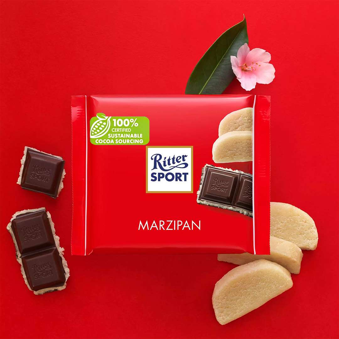 Ritter Sport Dark Chocolate With Marzipan Filling (100g)