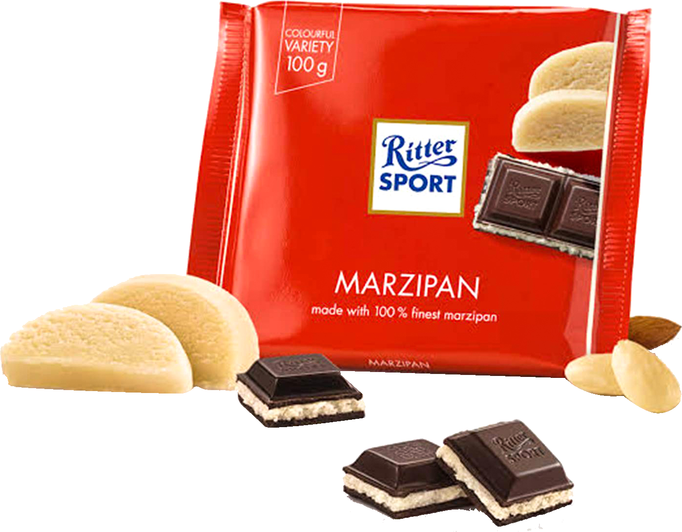 Ritter Sport Dark Chocolate with Marzipan Filling (100g) Thumbnail 4